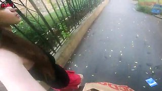 Public Double Handjob at McDonald's - Risky Teen Threesome with Big Boobs & Big Ass