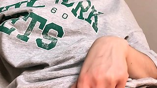Amateur young teen solo masturbation on her livingroom