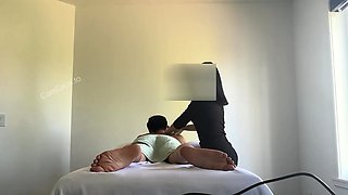 Beautiful brunette caught fucking on hidden cam massage