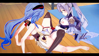 Genshin Impact Hentai Yuri - Ganyu and Kequing Lesbian Sex - Japanese Asian Manga Anime Game Porn