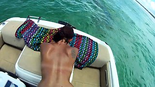 milf taking huge cock from behind on boat in public beach