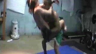 Mysterious Woman Dominates: Babe, Vintage  Mixed Wrestling Porn