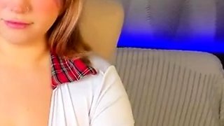 Big Boobed Blonde Masturbates With A Dildo In The Bathroom
