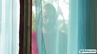 TS Mandy fucks spying guys tight rear