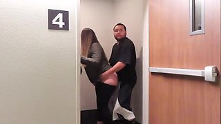 See-Through Leggings Slut Gets Dick Hard in Public Blowjob