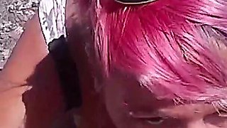 Outdoor Blowjob at the End of a Naked Hiking & Pee