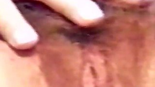 My husband records me while I smoke with my big hairy pussy