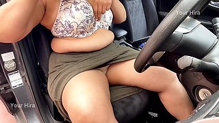 Cute Indian Wife Bold Show - Changes Her Bra In A Car - Big Milky Boobs - Public