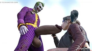 The Joker takes it to Harley Quinn with a massive pink cigar for some anal fun