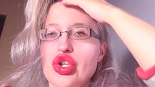 Your Wife Is Nothing Because You in Love with Findom Goaldigger. Edging Ritual in Big Thick Eyeglasses and Red Big Lips.