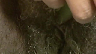 Rubbing Fingering My Hairy Pussy Stimulating My Clit with Vibrator