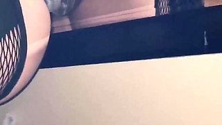 Slut Rides Huge Dildo While Sucking Cock