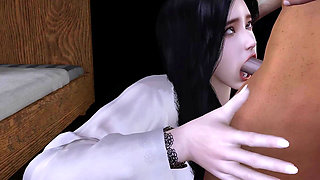 3D BBW Asian whore cheating with her big dick boss