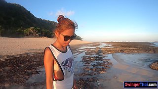Thai GF beach visit and sex at home