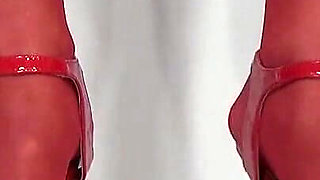 Hairy Aunty in Red Shows Her Pussy and Big Tits