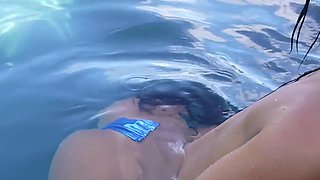 Sloppy BJ + Rimjob in the Pool