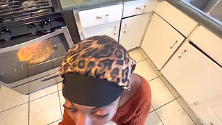 BBC Blowjob in the Kitchen