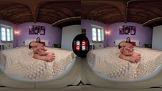 Sensual Petra Lays Down In Bed And Shows Off Her Bare Feet; Virtual Reality Foot Fetish Video