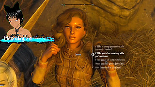 Skyrim B and L mod - Doing some fucking near a camp and it is beautiful