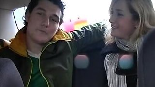 Young blonde fucked from McDonald's on the street