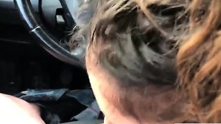 Blowjob in a Car with a Messy Ending