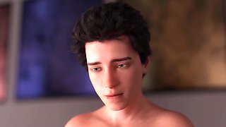3d animated milf with huge natural tits tries helping a guy cum with a handjob or blowjob but he goes wild cumming