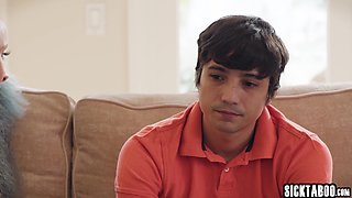 Big juggs cougar stepmom fucks stepson