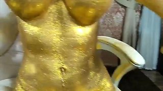 GOLD LATEX -  BIMBO SPREADING WIDE