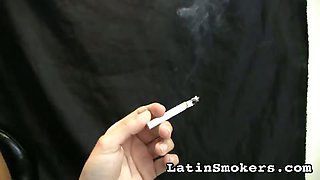 Busty MILF Smoking Fetish Model