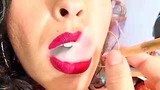 Brazilian With Huge Meaty Mouth Smoking - Smoking Fetish