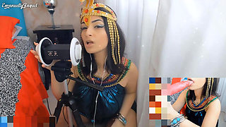 Cleopatra Cosplay Asmr Intense Ear Licking and Sex Machine Pussy Fucking