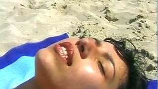 Stunning German Chick with Dark Hair Loves Fucking at the Beach