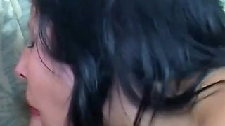 Amazing bbw brunette gets rammed on the couch