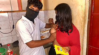 Excited Indian sister-in-law's hard by brother-in-law in kitchen