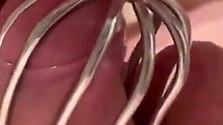 Chastity Belt First Time on His Dick and Ruined Orgasm