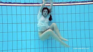 Tight brunette Russian babe Katy Soroka swims