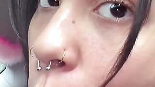 Sloppy Dildo Sucking in the Backseat