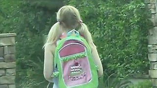 Couple bangs on sexy babysitter and enjoys threesome fucking and sucking