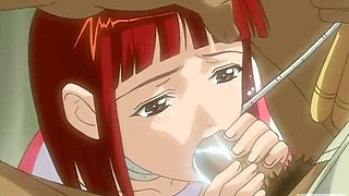 Hentai red-haired teen fucked hard by a dark ugly bus driver