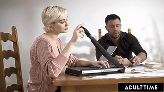 ADULT TIME - Skye Blue Fucks Her Bestie s Cheating Fiancee To Cure His Cold Feet! FRENCH SUBTITLES