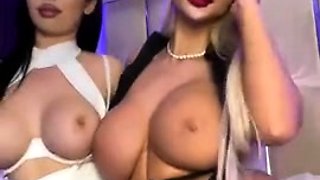 Babe takes a big cock between her boobs