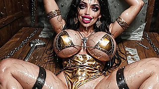 AI LATINA DUNGEON SLUT MIA PART 3: MIA GETS HER CHEEKS CLAPPED!