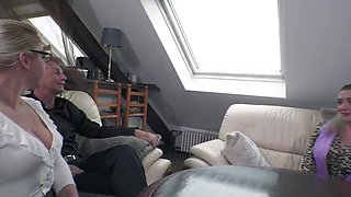 Hot German BBW Granny Threesome - Bea Dumas & Eva Engel Fuck Hard with Big Natural Tits