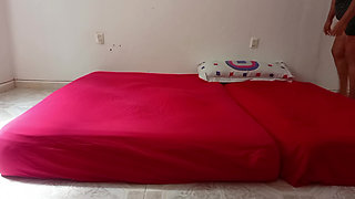 Mexican mother-in-law cleaning guest room in thong 4