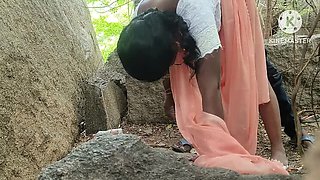 Hot Indian babe with big tits gets fucked doggy style in jungle - HD uncensored