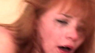 Cute redhead teen is riding my big dick