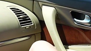 An Adult Woman Jerks off and Squirts in a Car with Strangers!