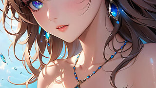 Dream Reflections: a Beautiful Young Woman with Iridescent Eyes