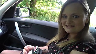 BBW Hitchhiker creampied in the back of the car