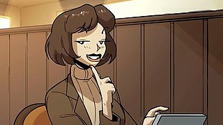 Hefty barista serves up her ass instead of coffee in this cartoon parody